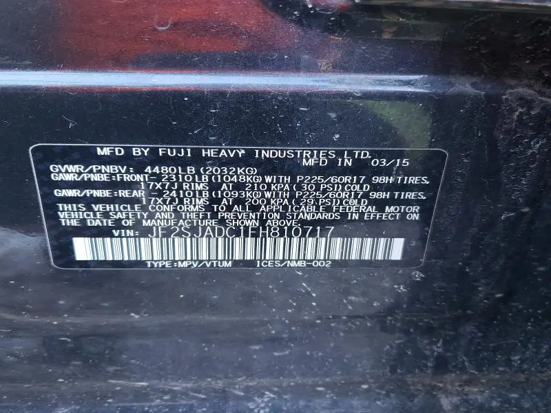 2015 SUBARU FORESTER 2.5I PREMIUM  