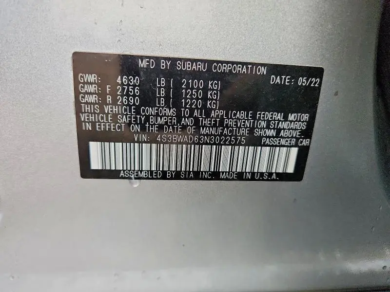 2022 SUBARU LEGACY PREMIUM  