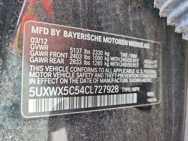 2012 BMW X3 XDRIVE28I  