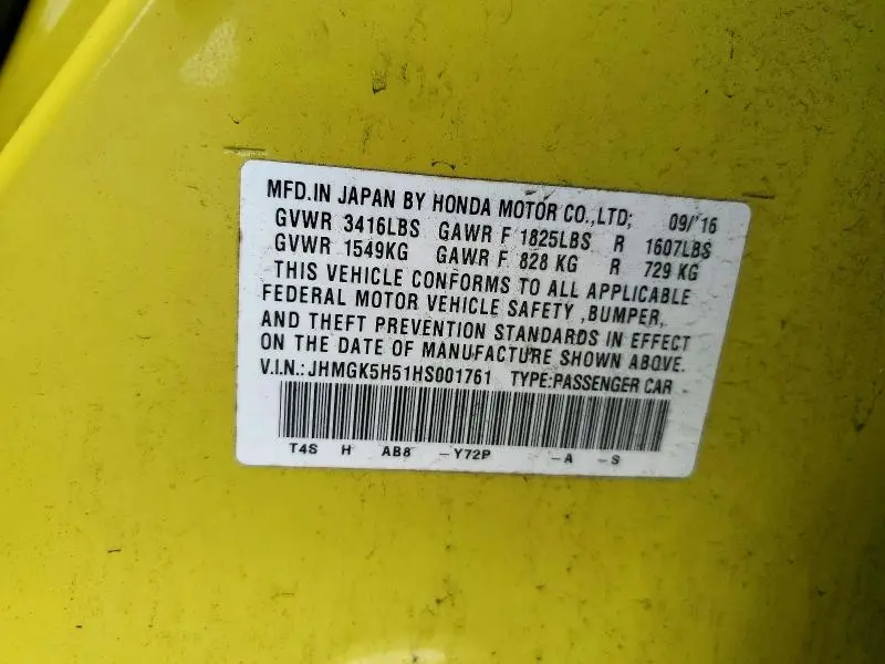 2017 HONDA FIT LX  