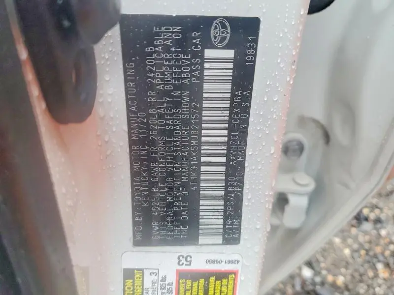 2021 TOYOTA CAMRY   