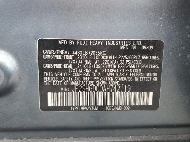 2010 SUBARU FORESTER 2.5X LIMITED  