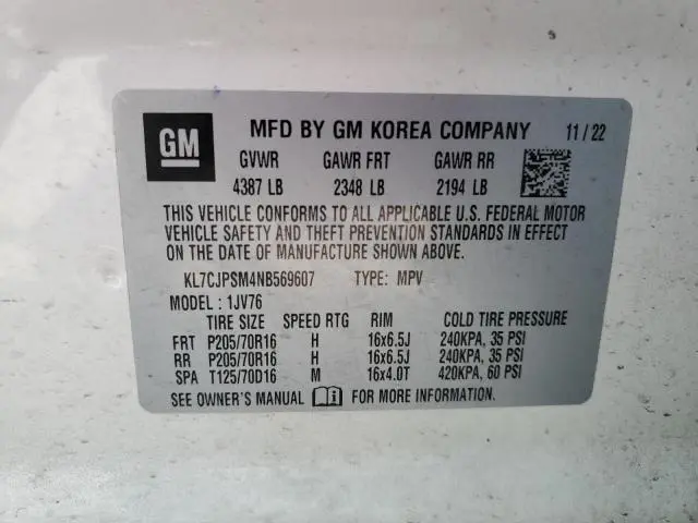 2022 CHEVROLET TRAX 1LT  