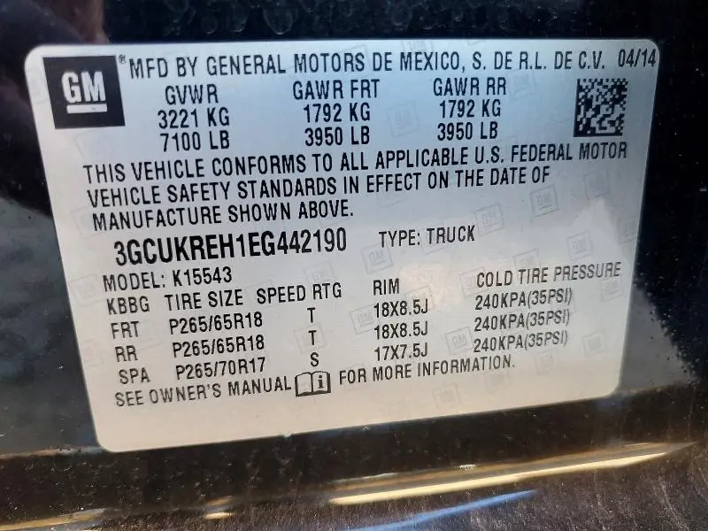 2014 CHEVROLET SILVERADO K1500 LT  