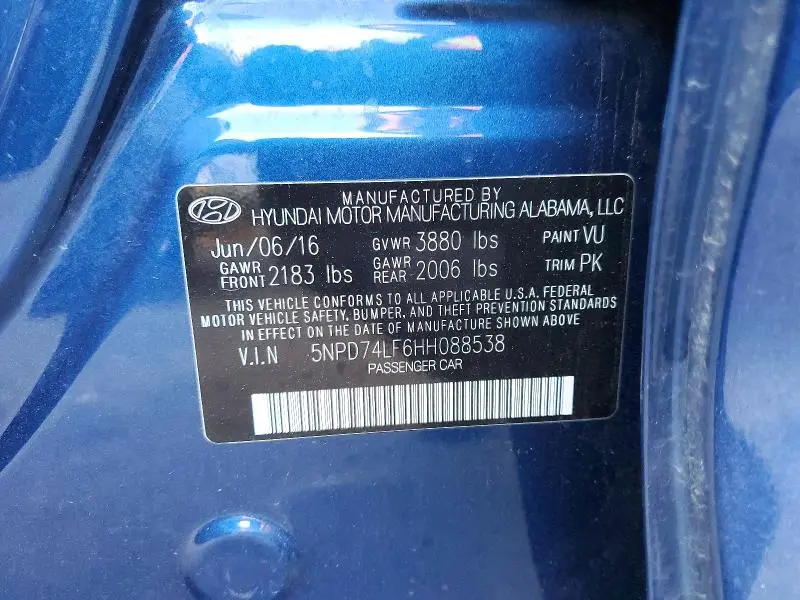 2017 HYUNDAI ELANTRA SE  