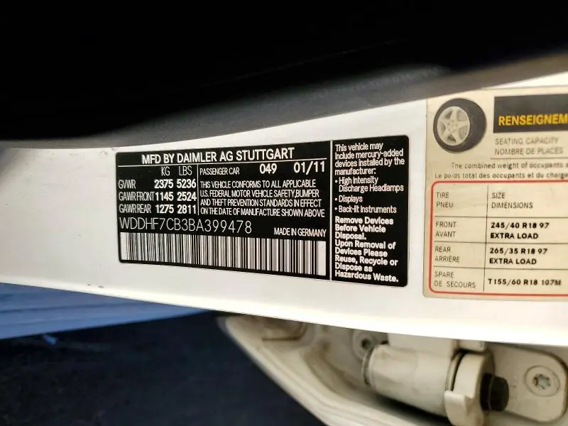 2011 MERCEDES-BENZ E 550  