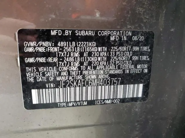 2021 SUBARU FORESTER PREMIUM  