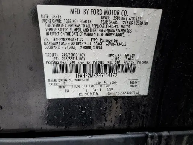 2015 FORD TAURUS POLICE INTERCEPTOR  