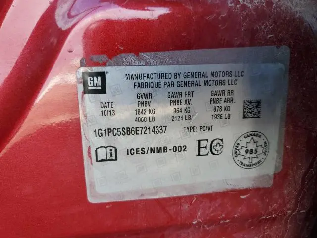 2014 CHEVROLET CRUZE LT  