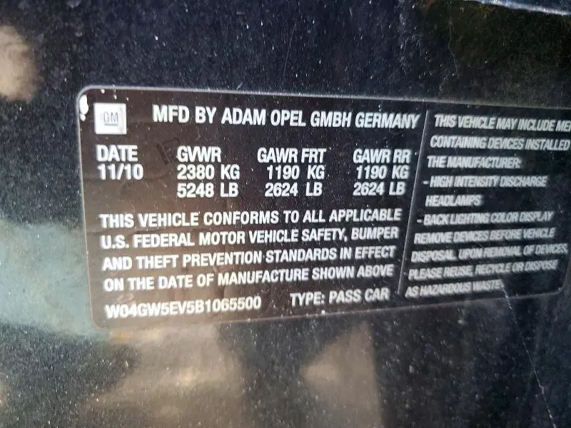 2011 BUICK REGAL CXL  