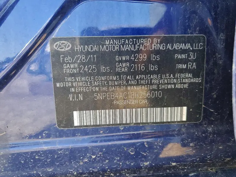 2011 HYUNDAI SONATA GLS  