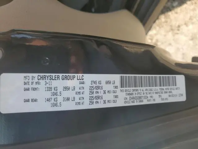 2011 DODGE GRAND CARAVAN MAINSTREET  