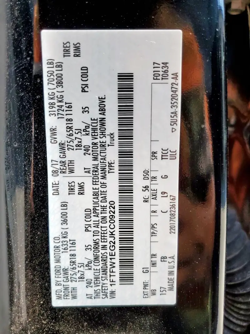 2018 FORD F150 SUPERCREW  