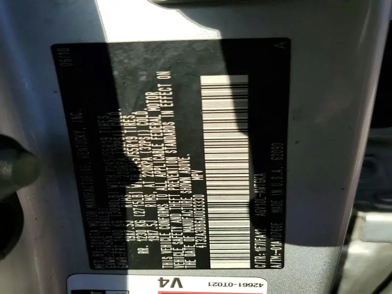 2010 TOYOTA VENZA FWD 4CYL  