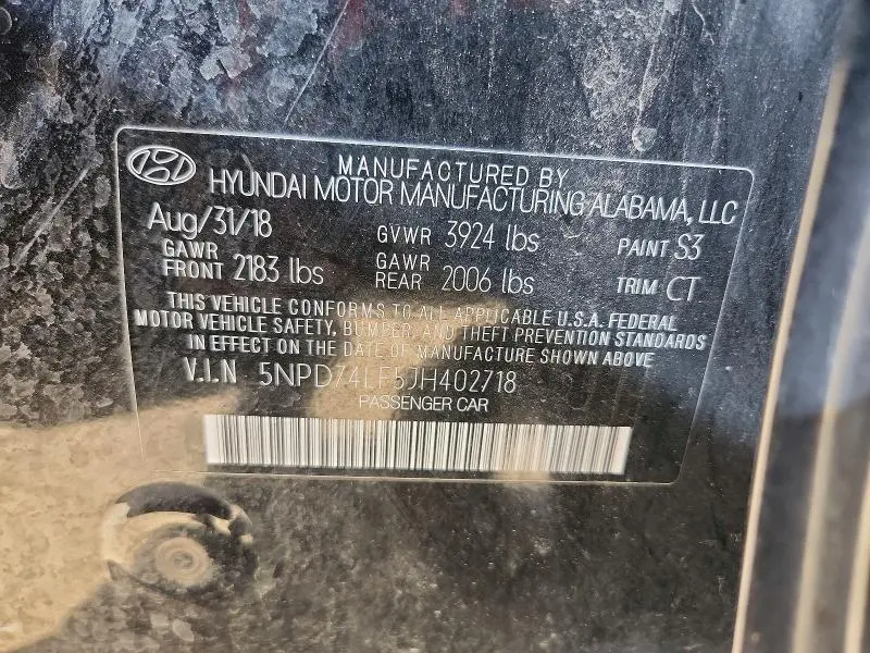 2018 HYUNDAI ELANTRA SE  