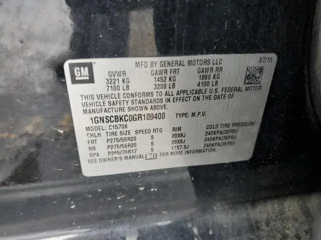 2016 CHEVROLET TAHOE C1500 LT  