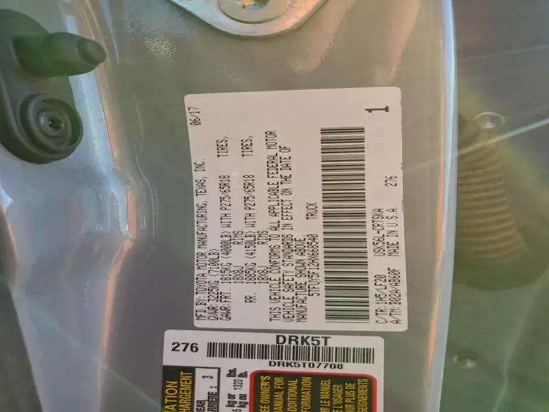 2017 TOYOTA TUNDRA DOUBLE CAB SR  