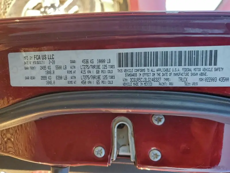 2020 RAM 2500 TRADESMAN  