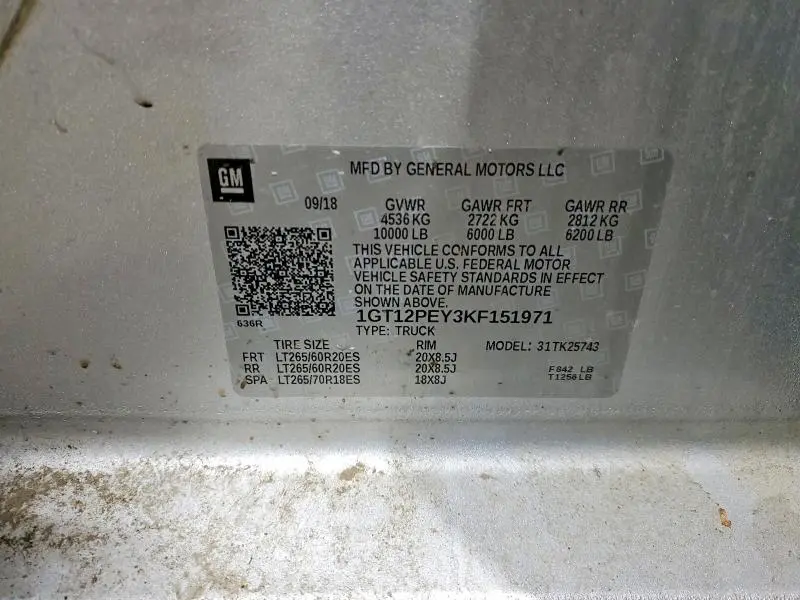 2019 GMC SIERRA K2500 SLE  