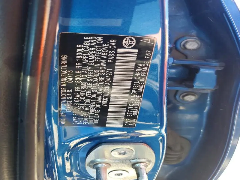 2015 TOYOTA YARIS 5-DOOR L  