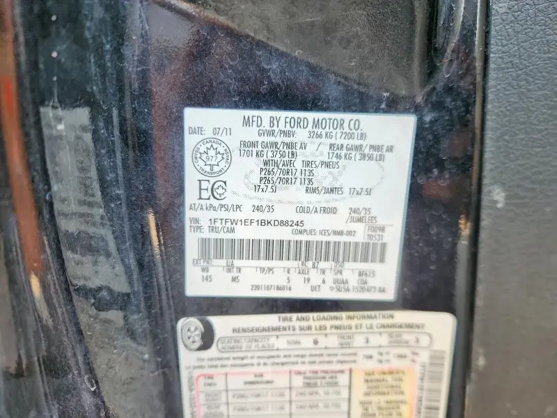 2011 FORD F150 SUPERCREW  