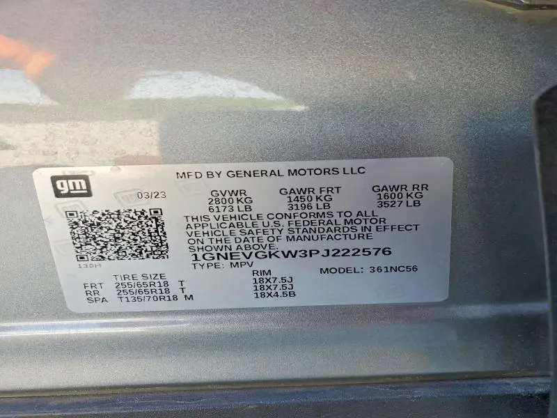2023 CHEVROLET TRAVERSE LT  