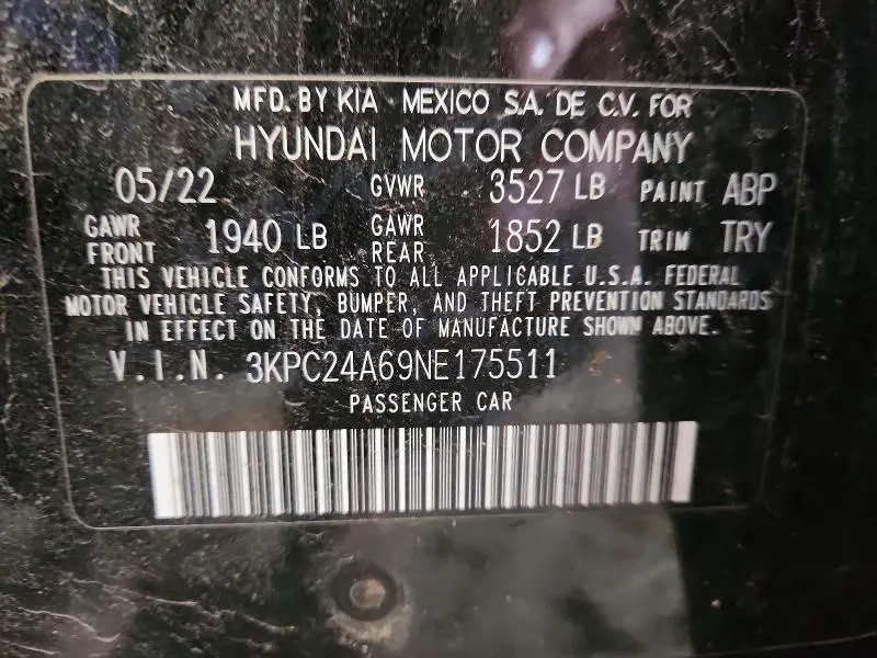 2022 HYUNDAI ACCENT SE  