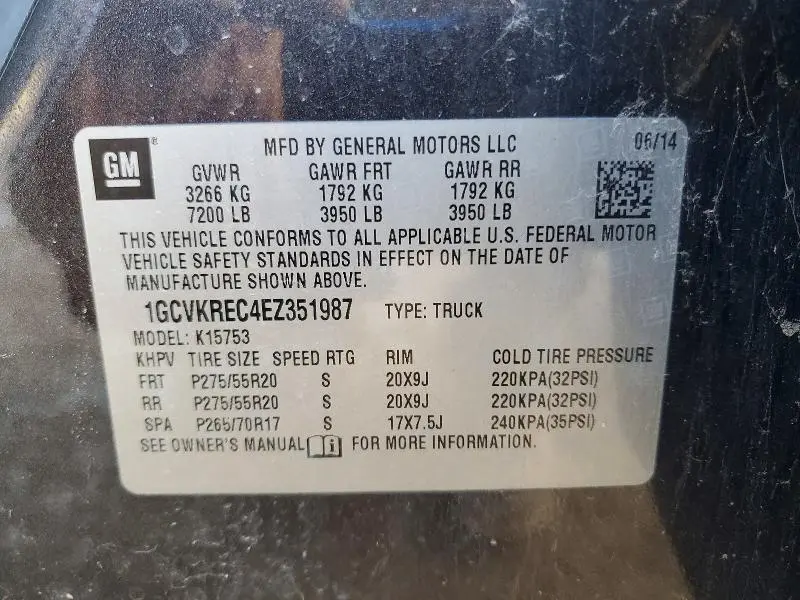 2014 CHEVROLET SILVERADO K1500 LT  