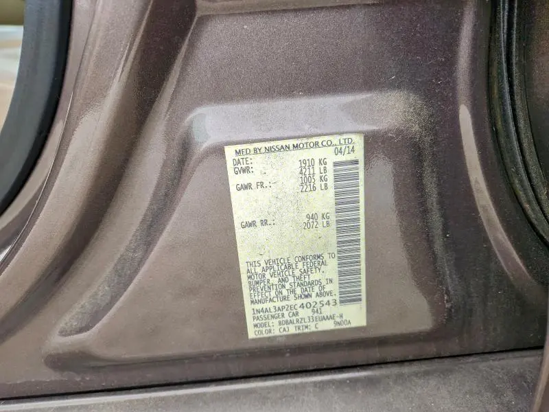 2014 NISSAN ALTIMA 2.5  