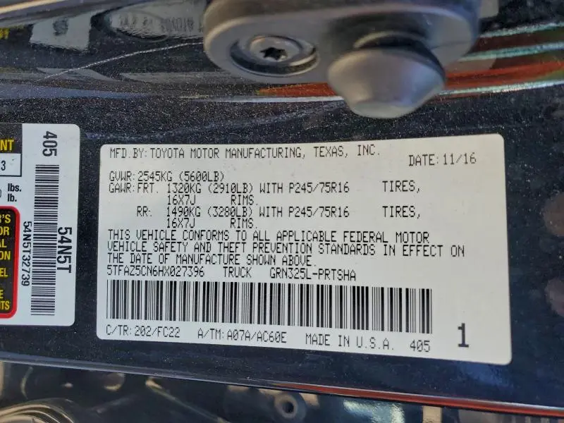 2017 TOYOTA TACOMA DOUBLE CAB  