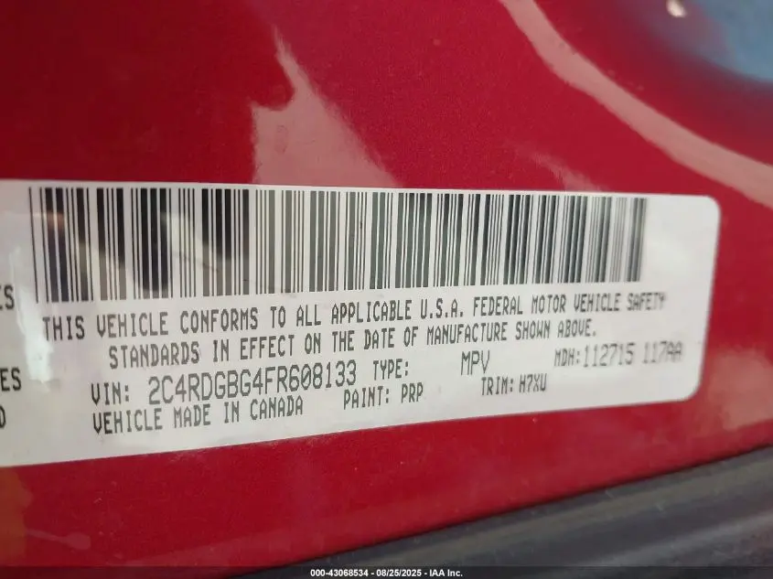 2015 DODGE GRAND CARAVAN SE