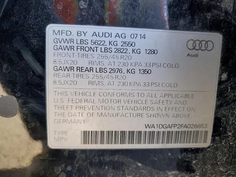 2015 AUDI Q5 PREMIUM PLUS  