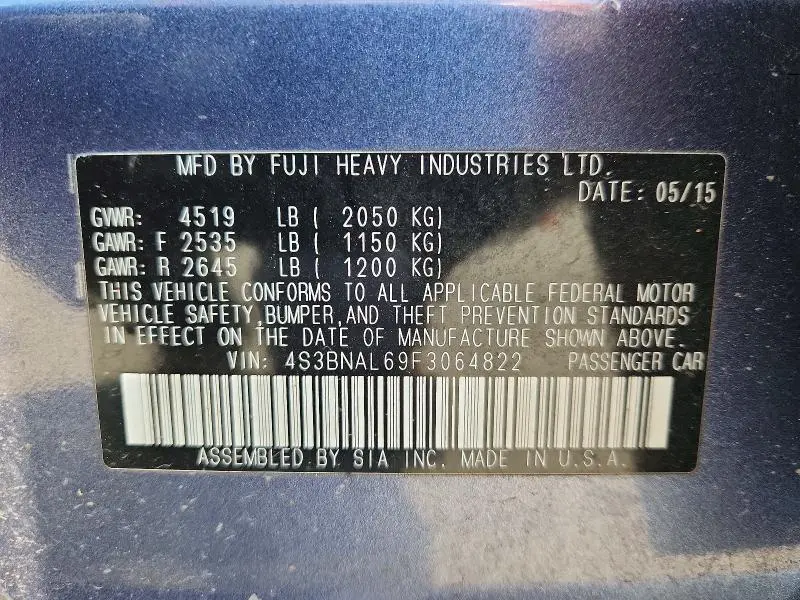2015 SUBARU LEGACY   