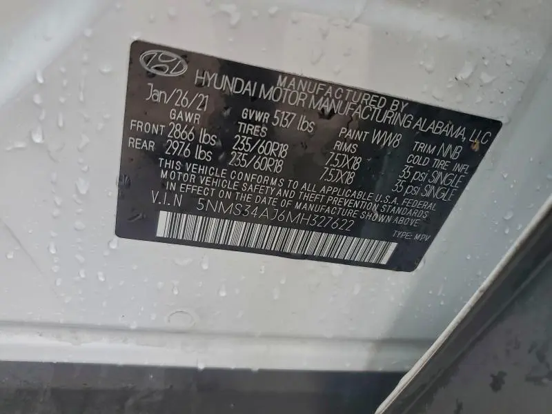 2021 HYUNDAI SANTA FE SEL  