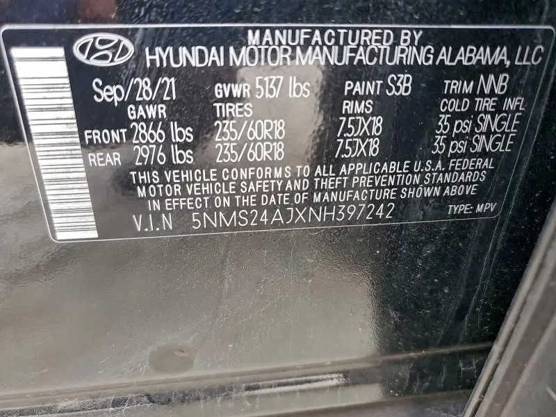 2022 HYUNDAI SANTA FE SEL  