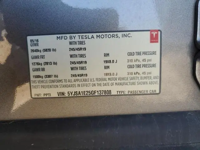 2016 TESLA MODEL S