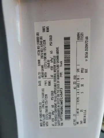 2021 FORD F250 SUPER DUTY  