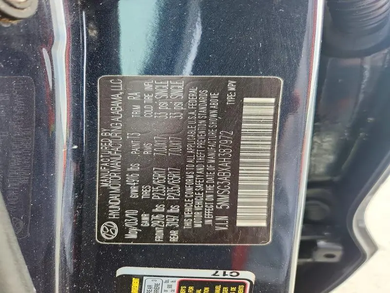 2010 HYUNDAI SANTA FE GLS  