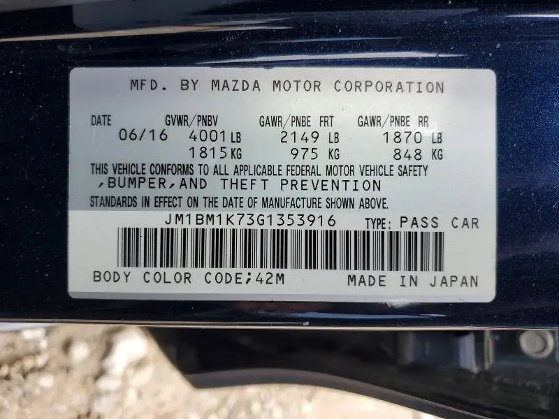 2016 MAZDA 3 SPORT  