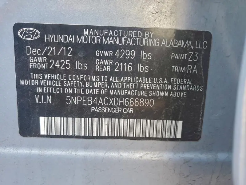 2013 HYUNDAI SONATA GLS  