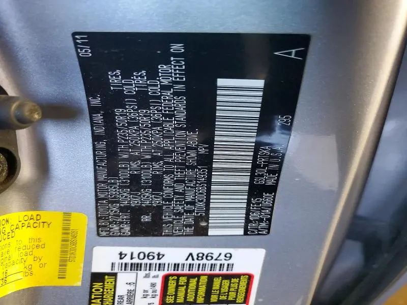 2011 TOYOTA SIENNA SPORT  