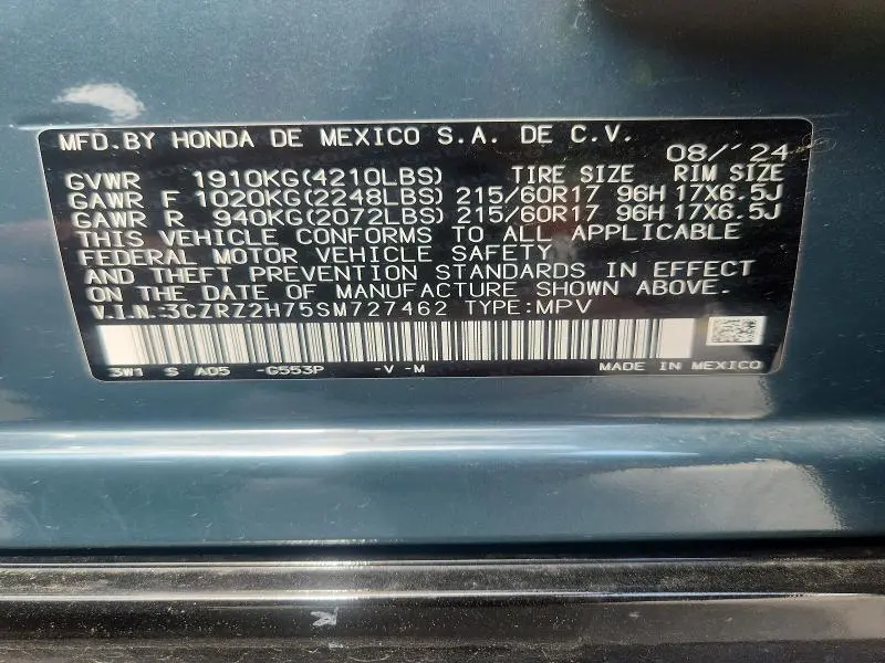 2025 HONDA HR-V EXL  