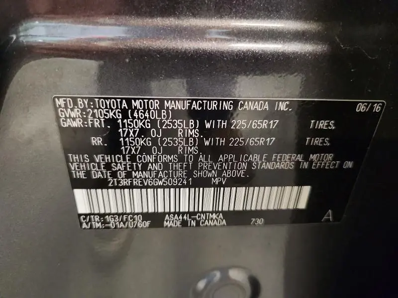 2016 TOYOTA RAV4 XLE  