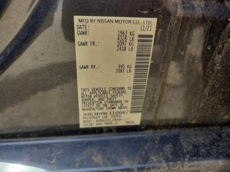 2022 NISSAN ALTIMA 2.5 S  
