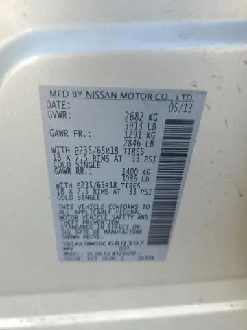 2013 NISSAN PATHFINDER S  