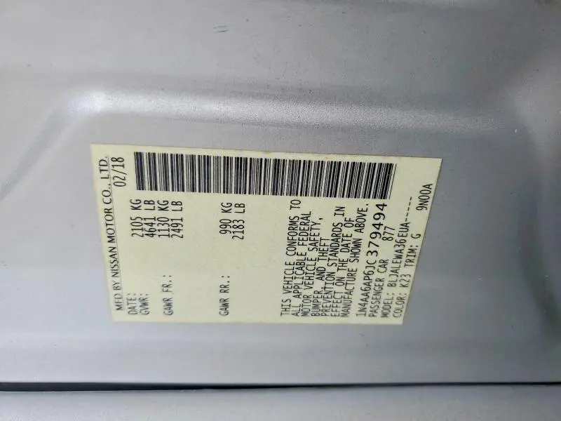 2018 NISSAN MAXIMA 3.5S  