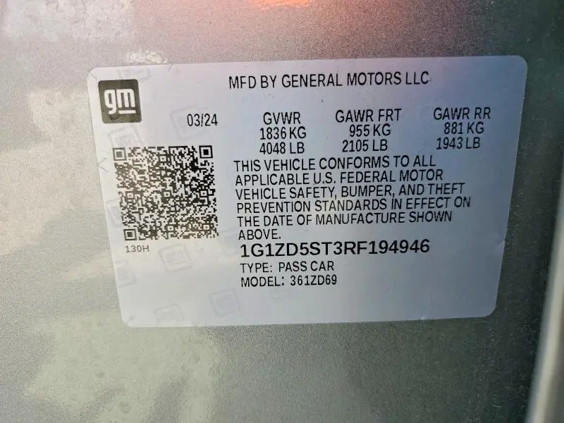 2024 CHEVROLET MALIBU LT  
