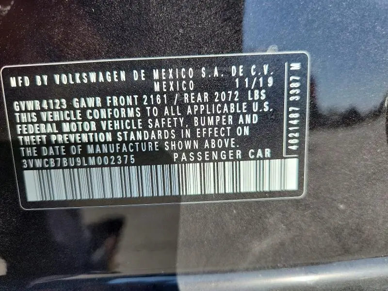 2020 VOLKSWAGEN JETTA S  