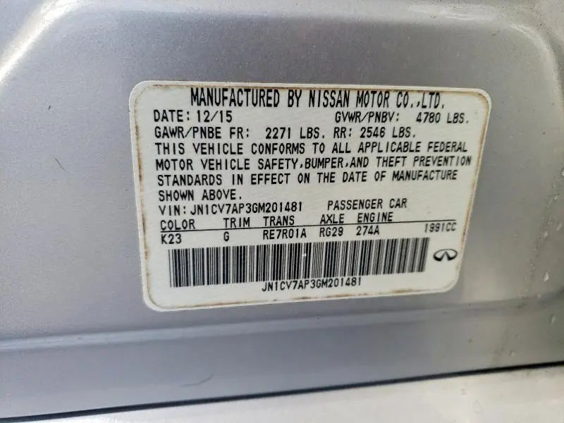 2016 INFINITI Q50 BASE  