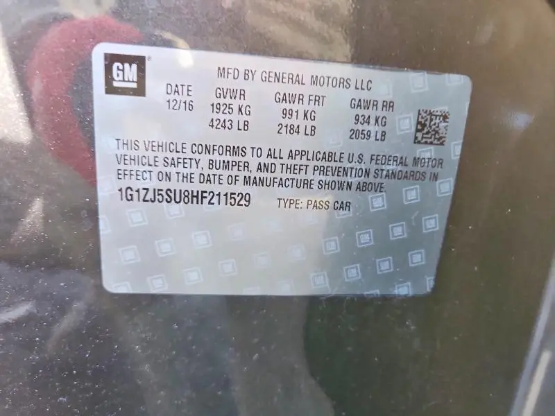 2017 CHEVROLET MALIBU HYBRID  